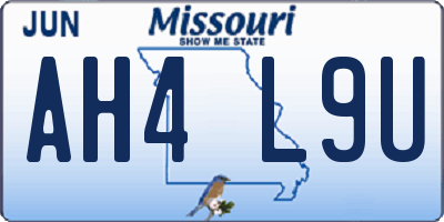 MO license plate AH4L9U