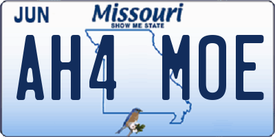 MO license plate AH4M0E