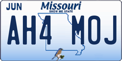 MO license plate AH4M0J