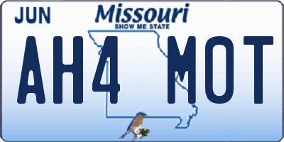 MO license plate AH4M0T