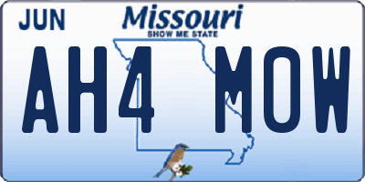 MO license plate AH4M0W
