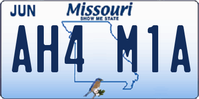 MO license plate AH4M1A