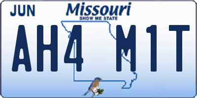 MO license plate AH4M1T
