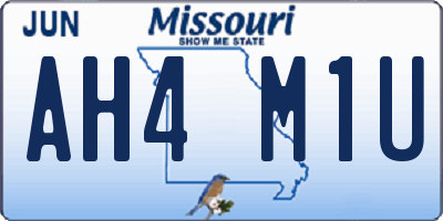 MO license plate AH4M1U