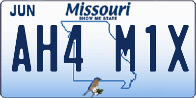 MO license plate AH4M1X