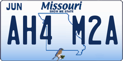 MO license plate AH4M2A