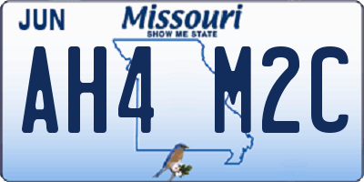 MO license plate AH4M2C