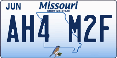 MO license plate AH4M2F