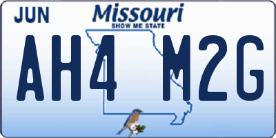 MO license plate AH4M2G