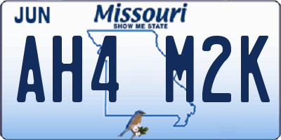 MO license plate AH4M2K