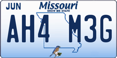 MO license plate AH4M3G