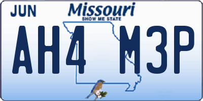 MO license plate AH4M3P