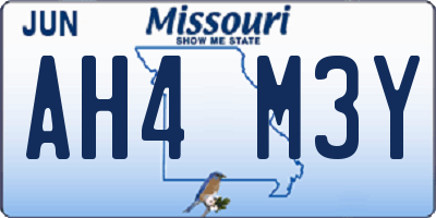 MO license plate AH4M3Y