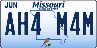 MO license plate AH4M4M