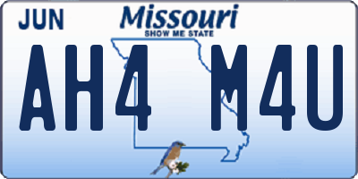 MO license plate AH4M4U