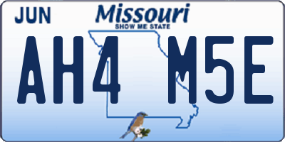 MO license plate AH4M5E