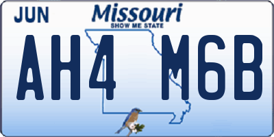 MO license plate AH4M6B