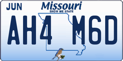 MO license plate AH4M6D