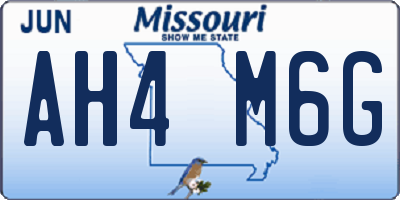 MO license plate AH4M6G