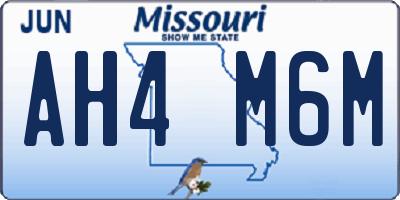 MO license plate AH4M6M