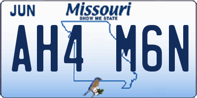 MO license plate AH4M6N