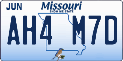 MO license plate AH4M7D