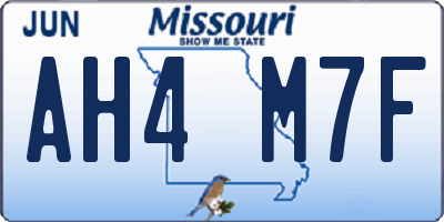 MO license plate AH4M7F