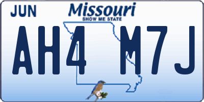 MO license plate AH4M7J