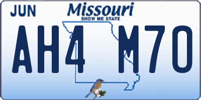 MO license plate AH4M7O