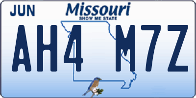 MO license plate AH4M7Z