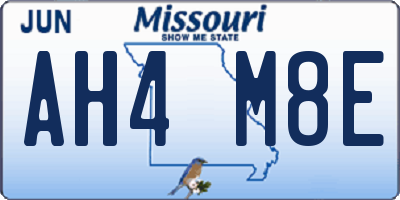 MO license plate AH4M8E