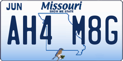 MO license plate AH4M8G