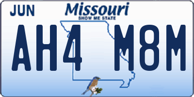 MO license plate AH4M8M