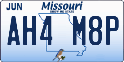MO license plate AH4M8P