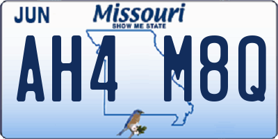 MO license plate AH4M8Q
