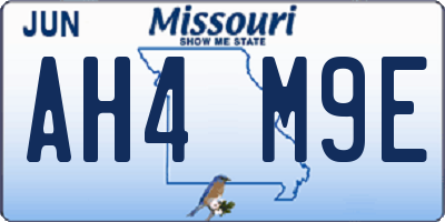 MO license plate AH4M9E