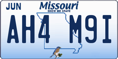 MO license plate AH4M9I