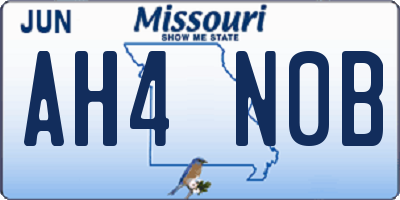 MO license plate AH4N0B