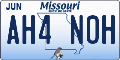 MO license plate AH4N0H