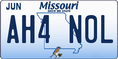 MO license plate AH4N0L