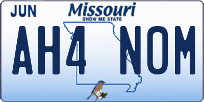 MO license plate AH4N0M