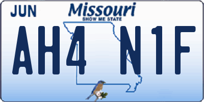 MO license plate AH4N1F