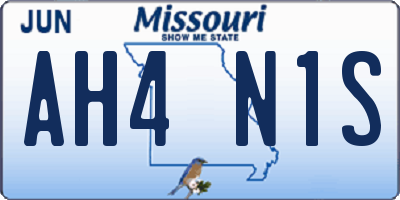 MO license plate AH4N1S