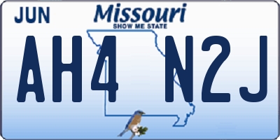 MO license plate AH4N2J