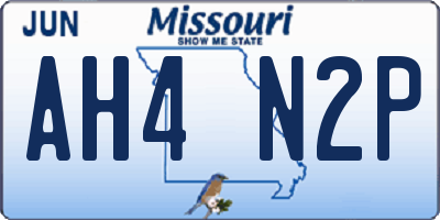 MO license plate AH4N2P