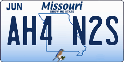 MO license plate AH4N2S