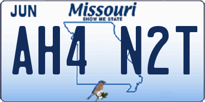 MO license plate AH4N2T