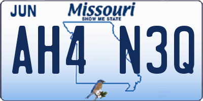 MO license plate AH4N3Q