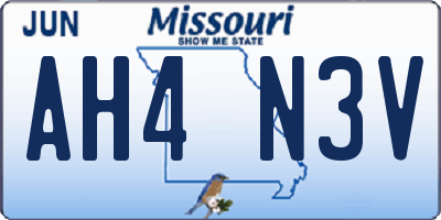 MO license plate AH4N3V