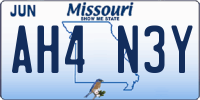 MO license plate AH4N3Y